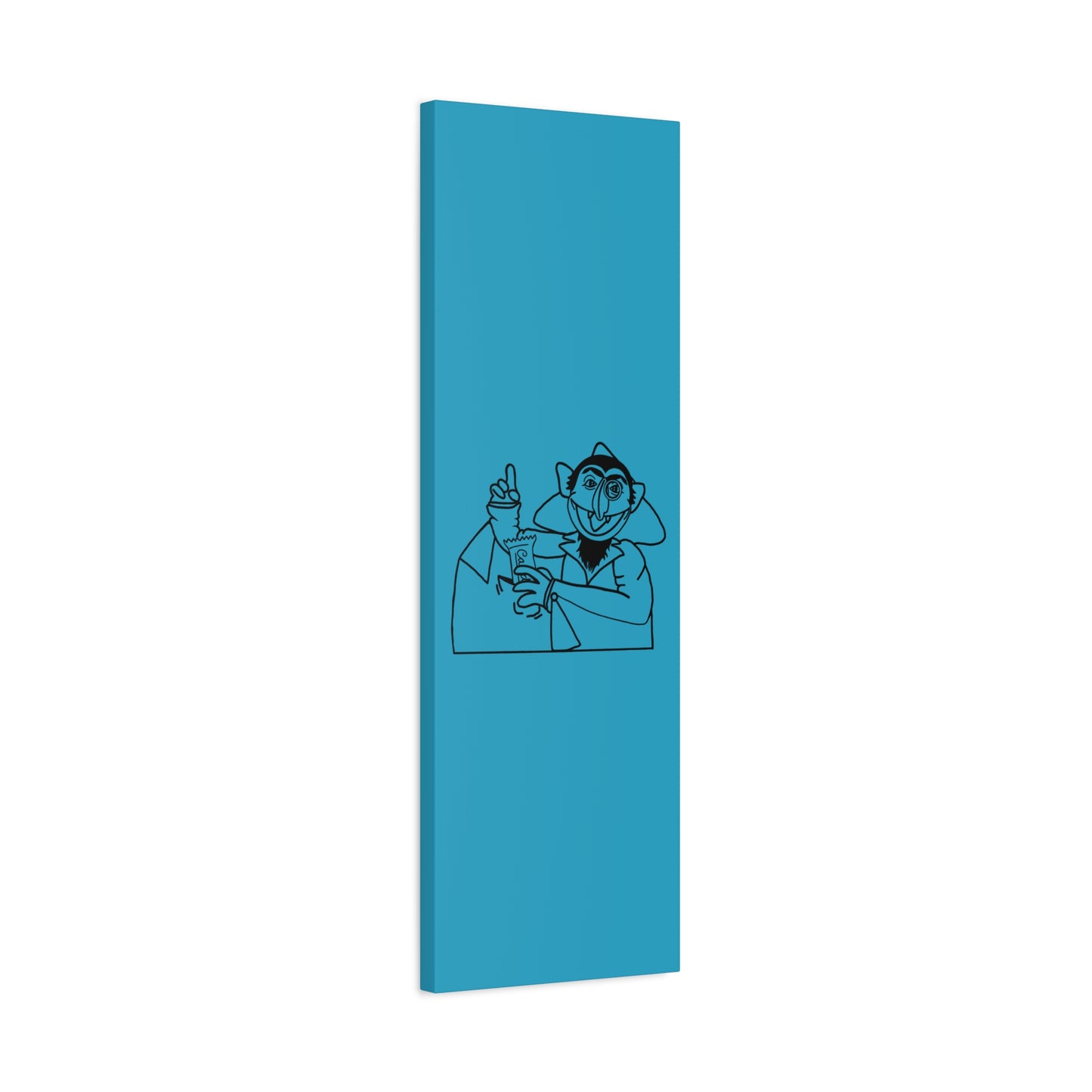 The Count Stealing Candy Outline Canvas Print Turquoise - Sesame Street The Count Art Print