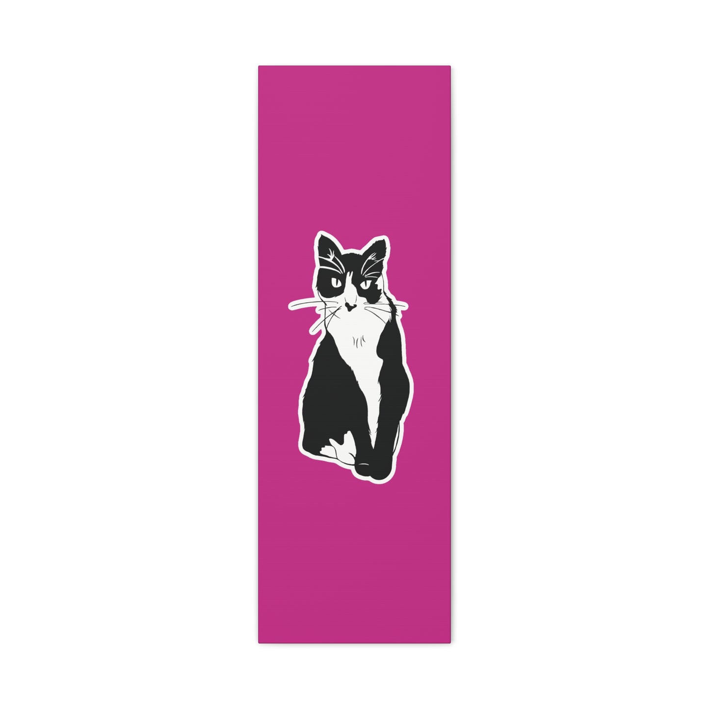 Cat Canvas on Pink (Sticker Style Cat) - Cat Drawing Art