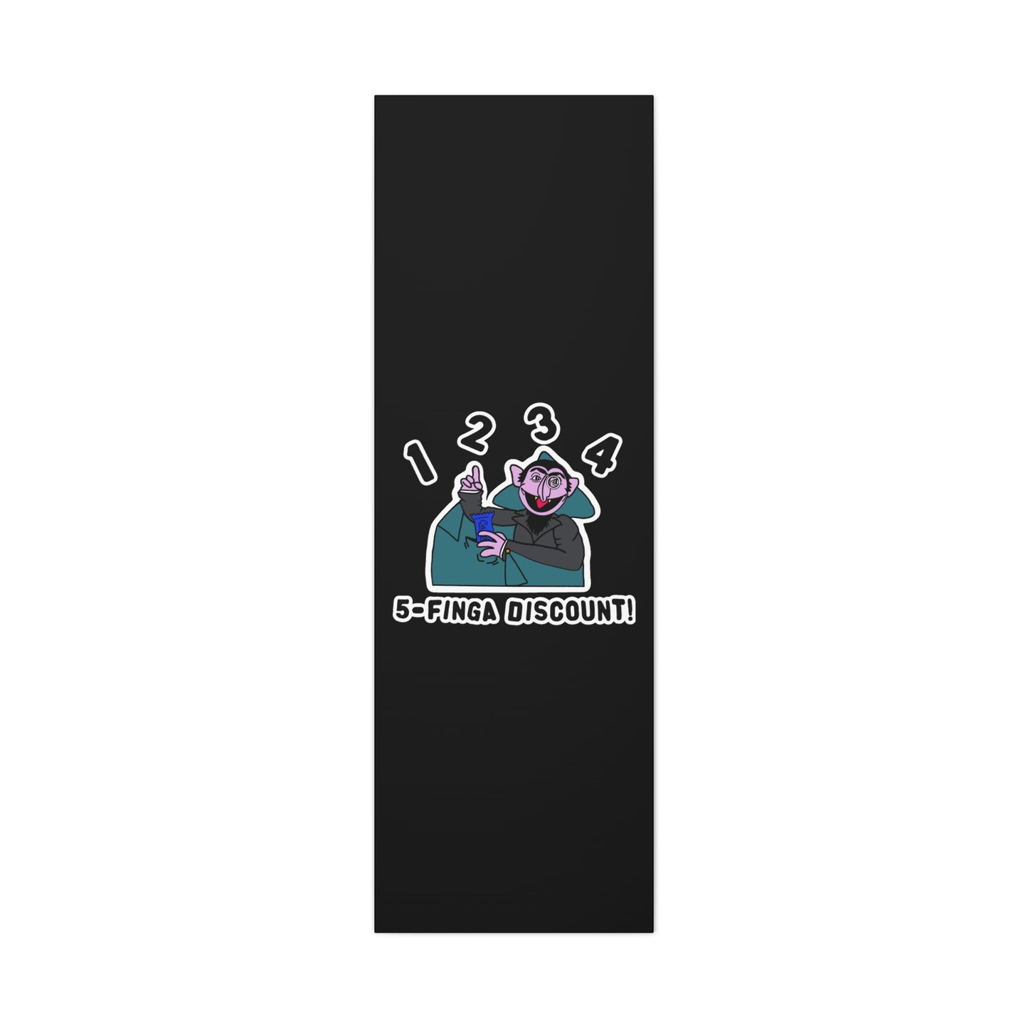 Five Finger Discount Canvas Print Black - Sesame Street The Count Parody Art Print