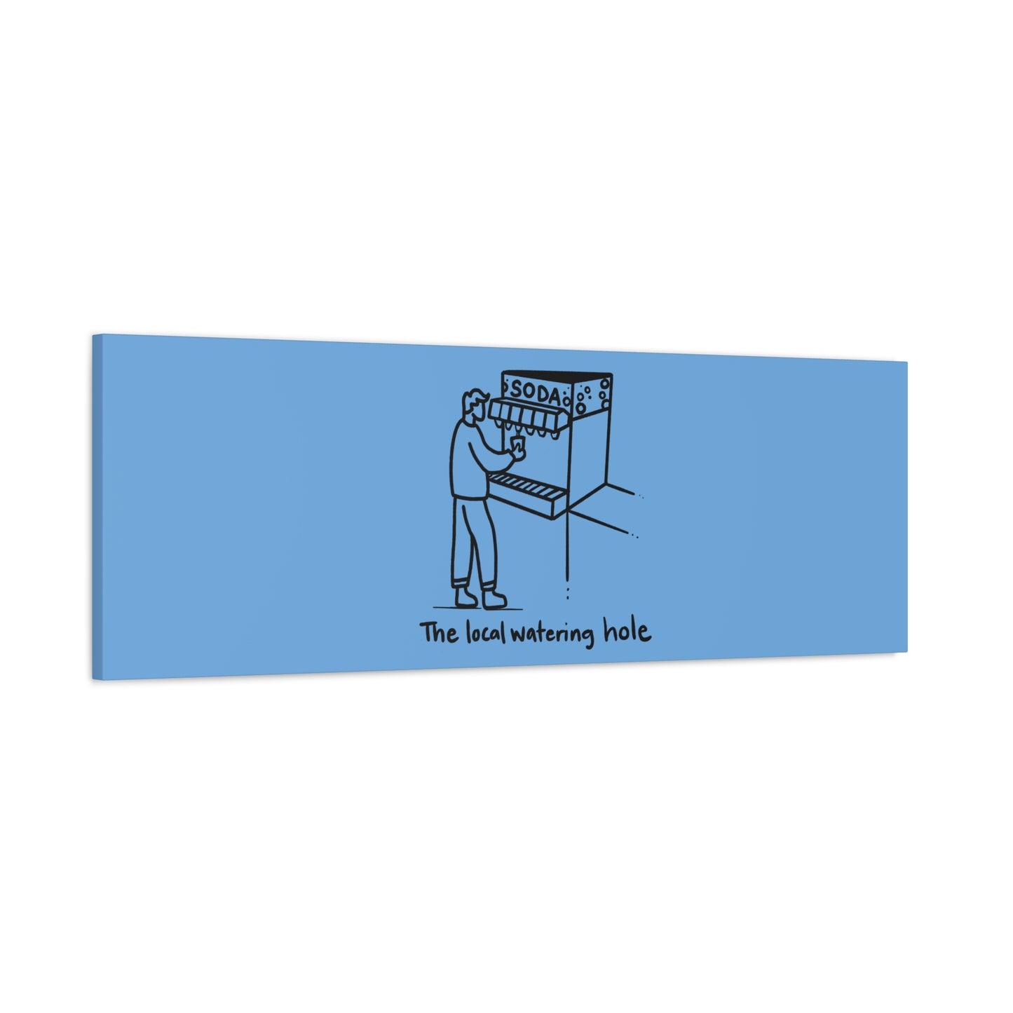 Local Watering Hole Canvas Print - Blue