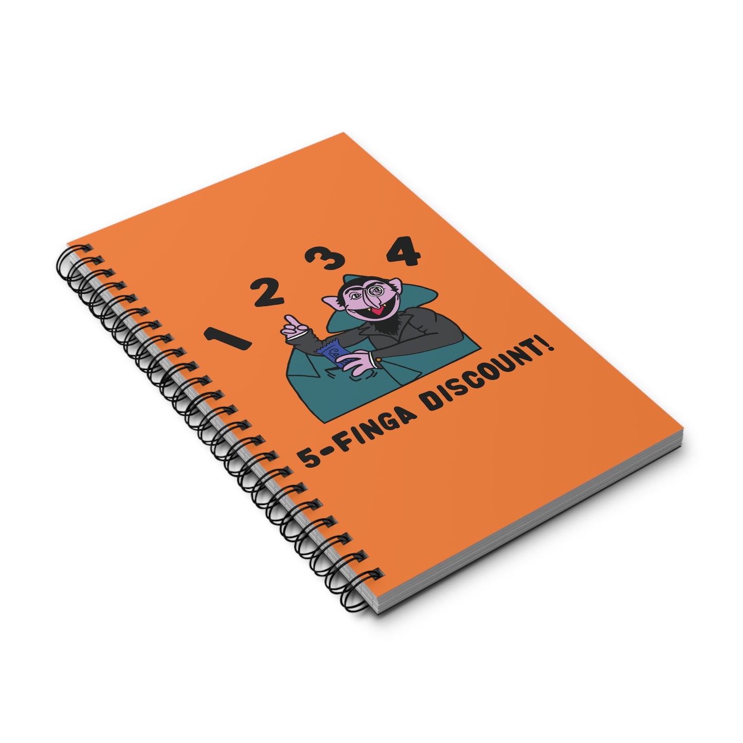 Five Finger Discount Notebook Light Orange - Sesame Street The Count Parody Notebook