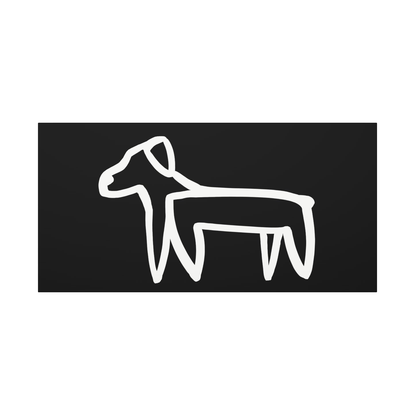 Dog Canvas Print on Black (Transparent Style White Dog) - Dog Art Print
