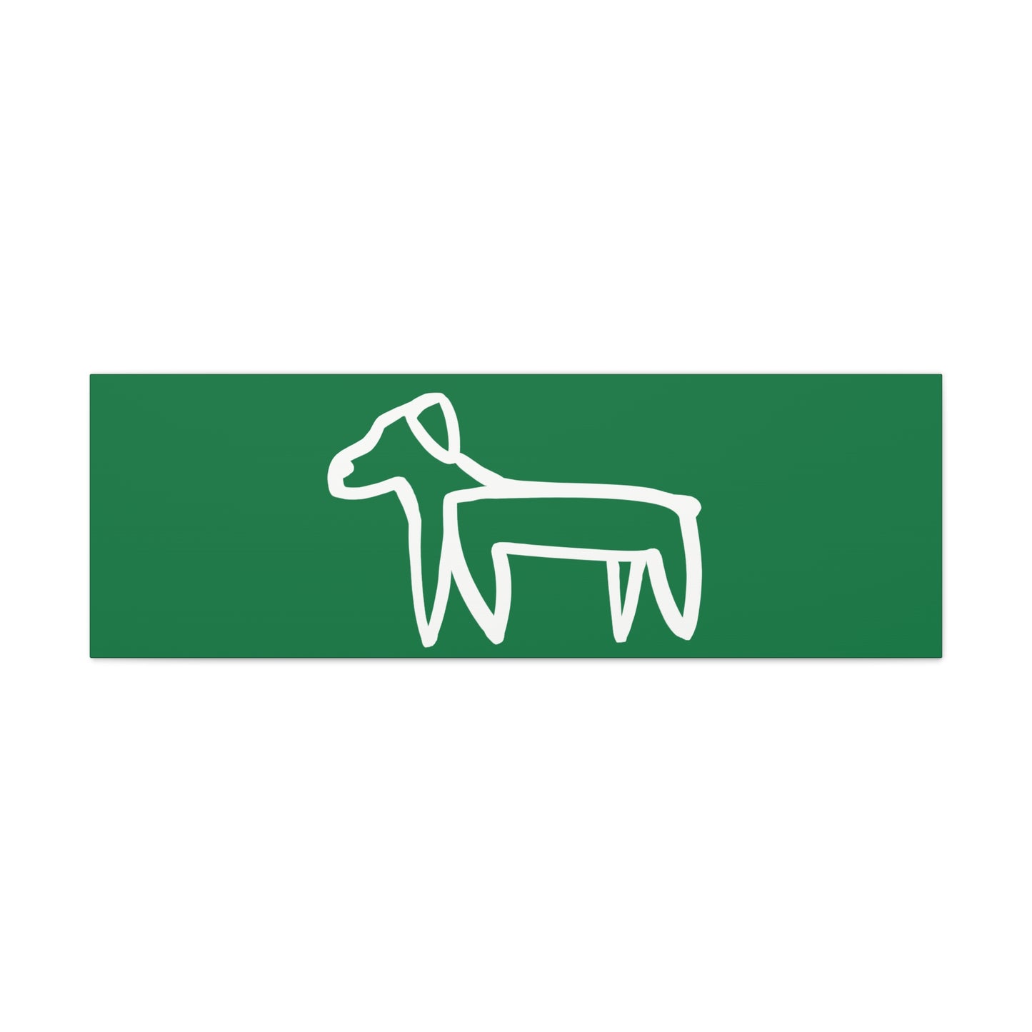 Dog Canvas Print on Green (Transparent Style White Dog) - Dog Art Print