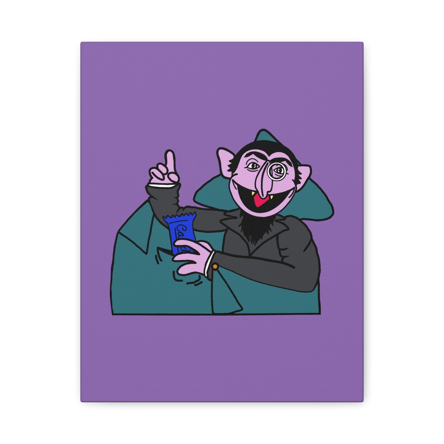 The Count Stealing Candy Canvas Print Light Purple - Sesame Street The Count Canvas Art