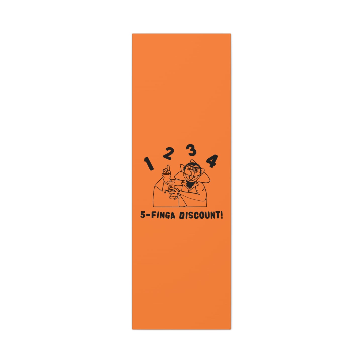 Five Finger Discount Outline Canvas Print Light Orange - Sesame Street The Count Parody Art Print