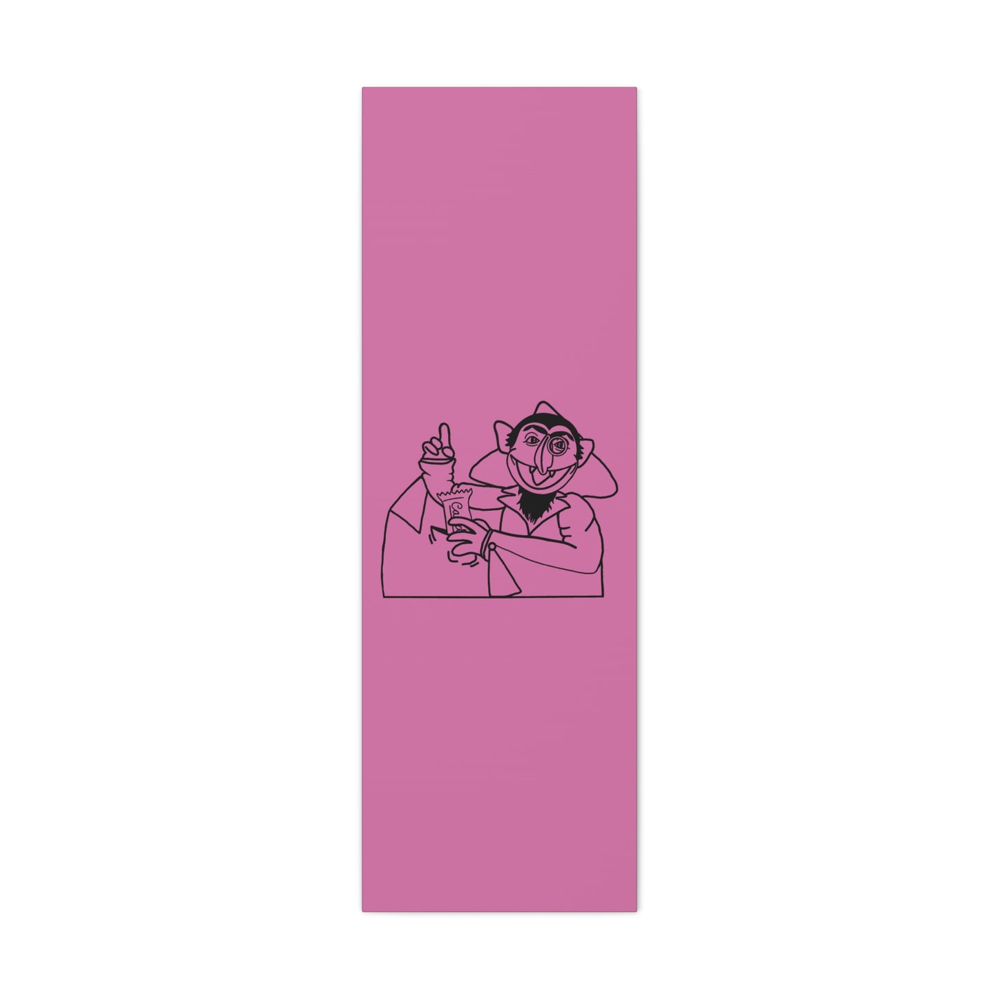 The Count Stealing Candy Outline Canvas Print Light Pink - Sesame Street The Count Parody Art