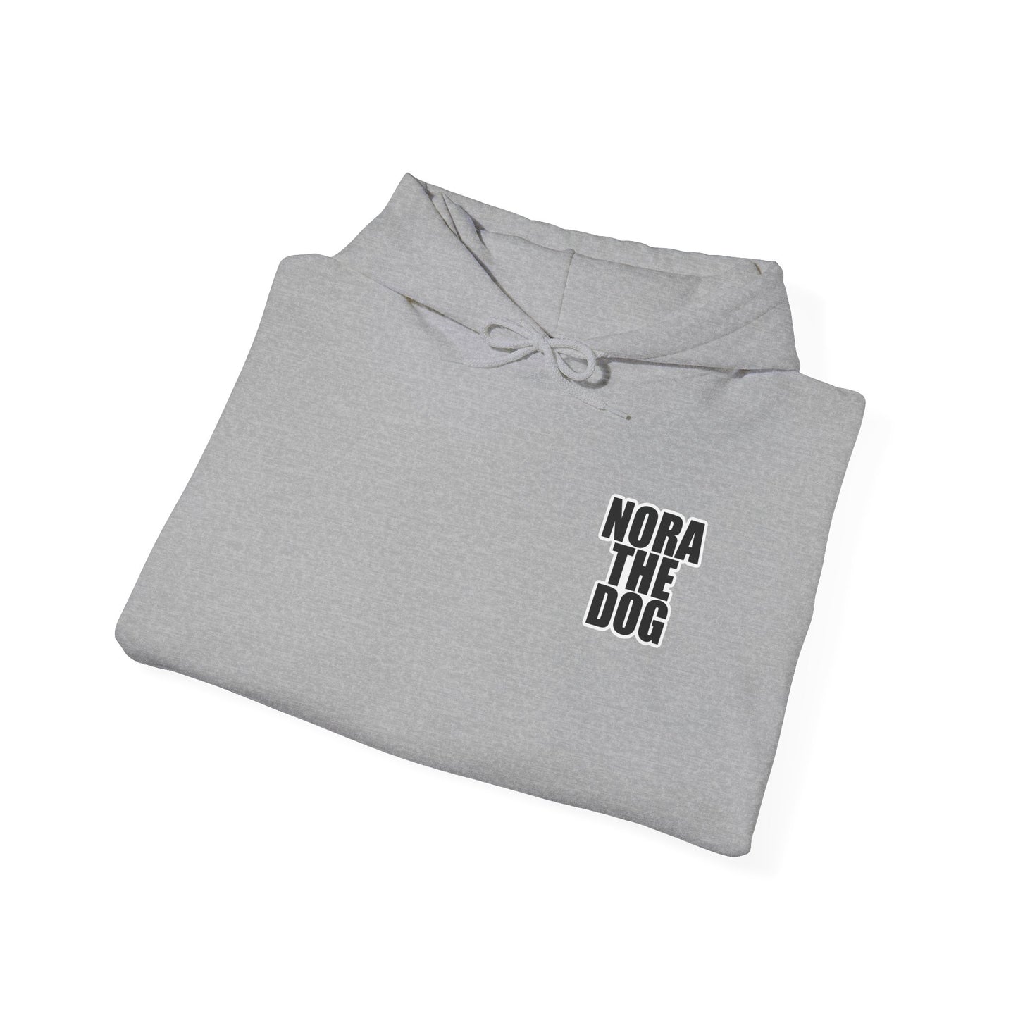 Nora the Dog Heart Hoodie Back Design (Sticker Style Nora) - Nora Hooded Sweatshirt