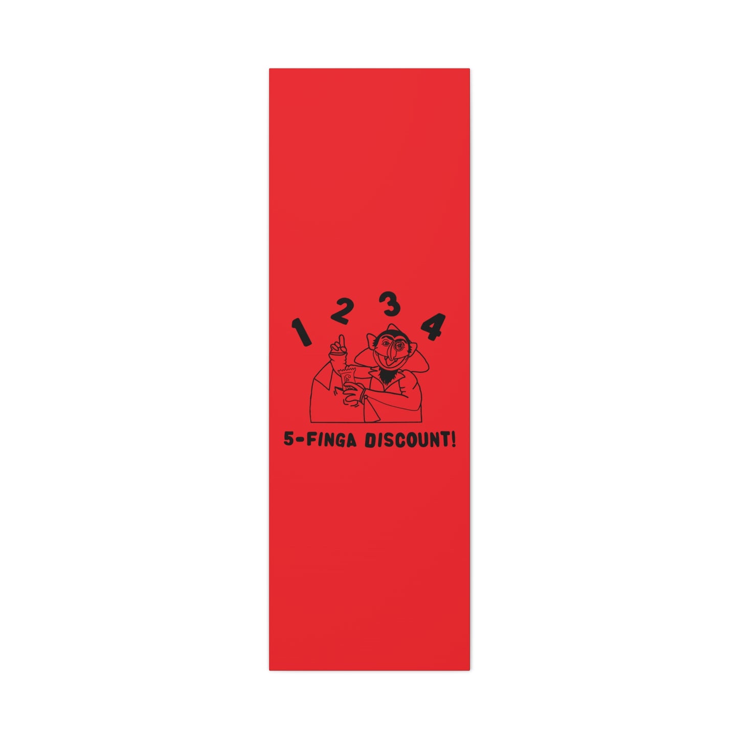 Five Finger Discount Outline Canvas Print Red - Sesame Street The Count Parody Art Print