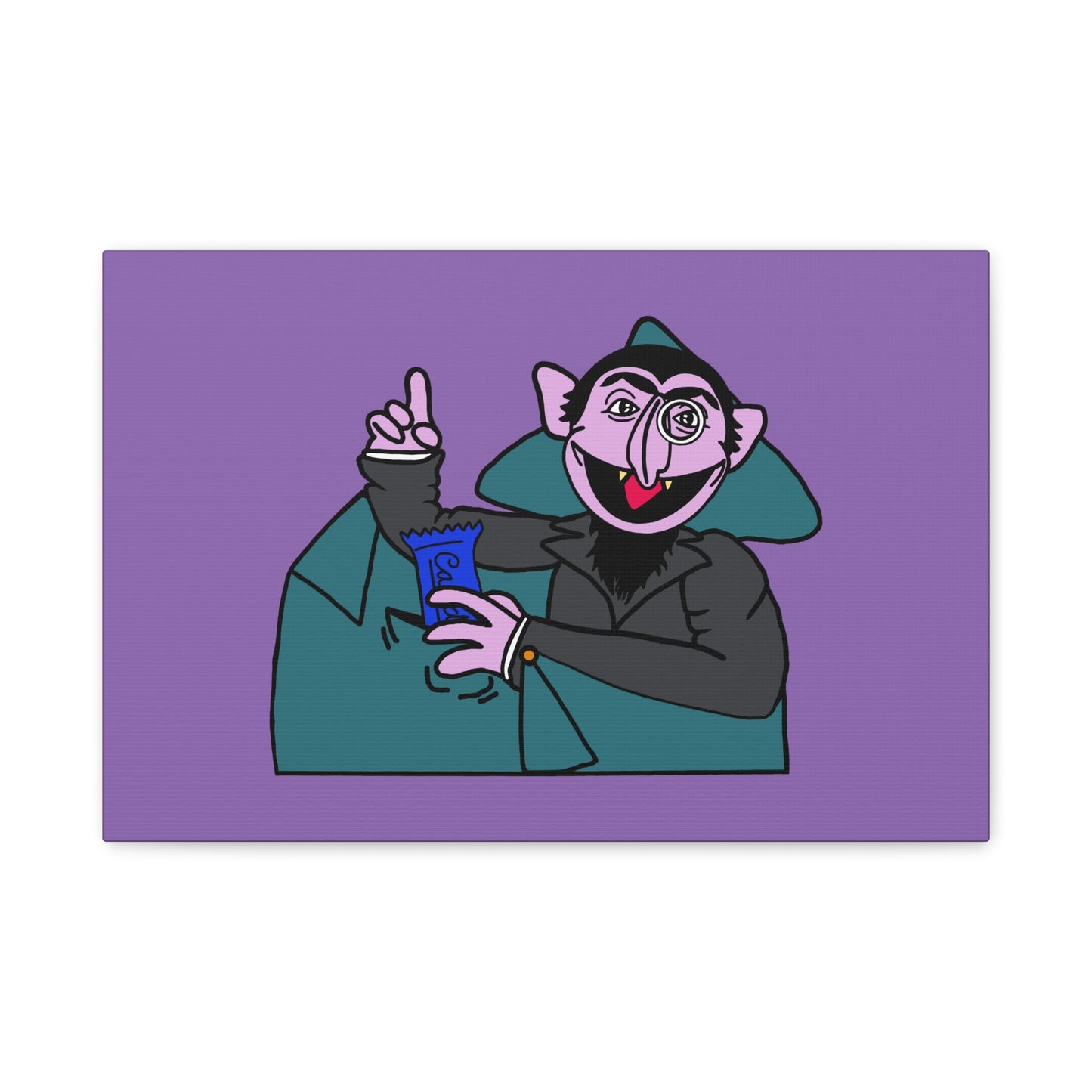 The Count Stealing Candy Canvas Print Light Purple - Sesame Street The Count Canvas Art