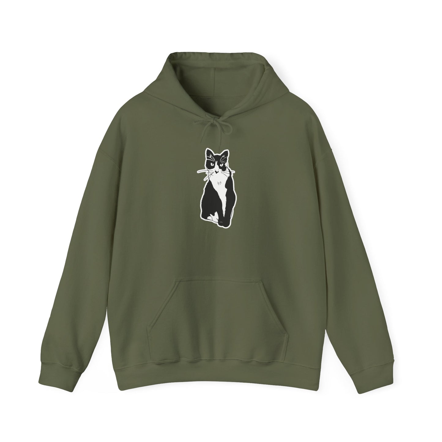Cat Hoodie (Sticker Style Cat) - Cat Hooded Sweatshirt