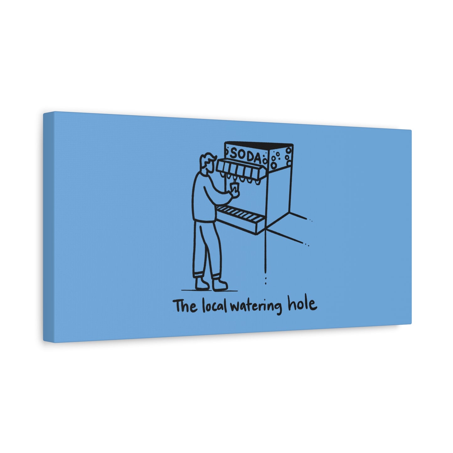 Local Watering Hole Canvas Print - Blue