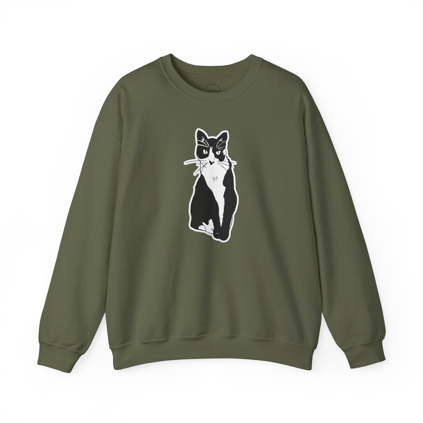 Cat Sweatshirt (Sticker Style Cat) - Cat Drawing Sweatshirt
