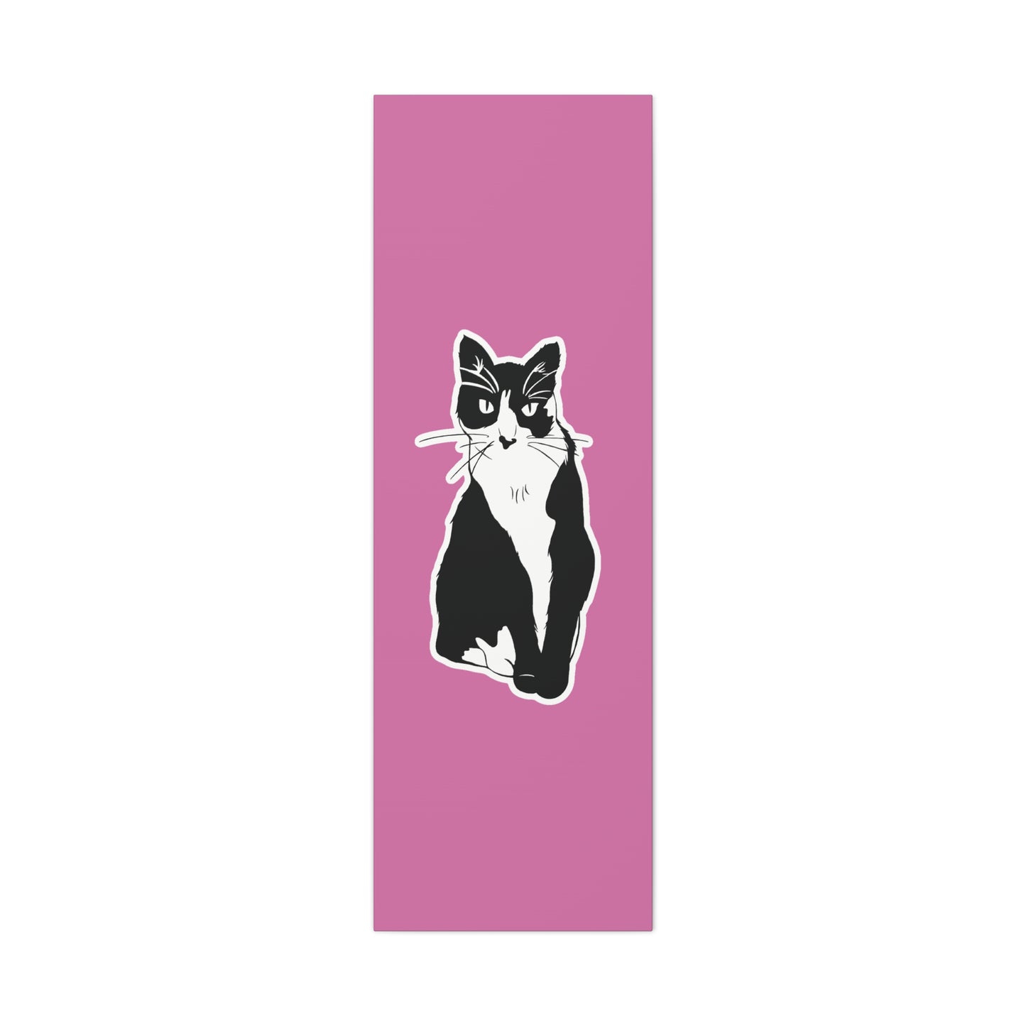 Cat Canvas on Light Pink (Sticker Style Cat) - Cat Drawing Art