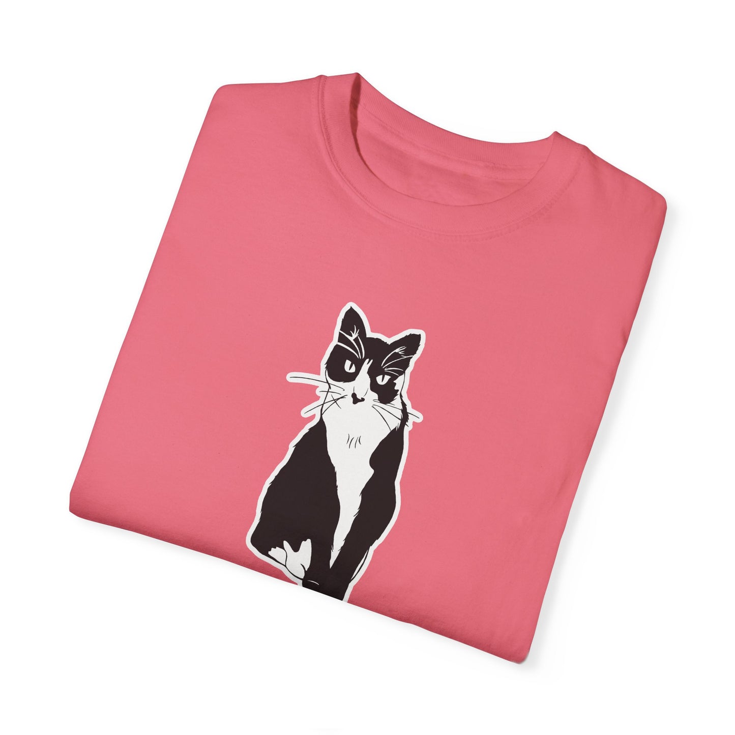 Cat Tee (Sticker Style Cat) - Cat Drawing Shirt
