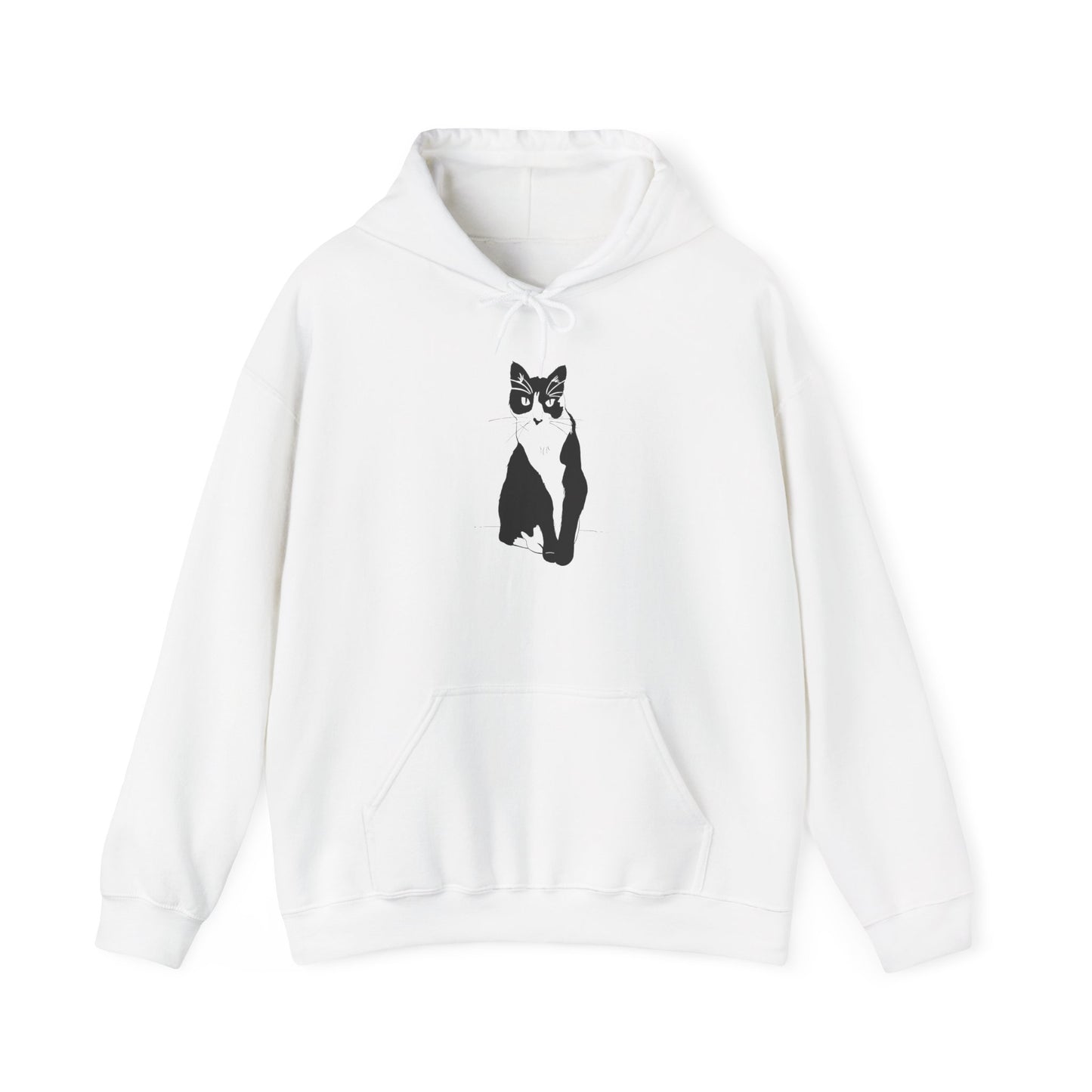 Cat Hoodie (Transparent Style Cat) - Cat Drawing Hooded Sweatshirt