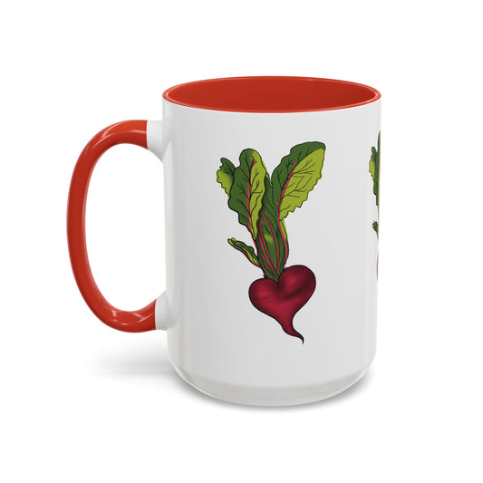 Triple Heart Beet Accent Mug