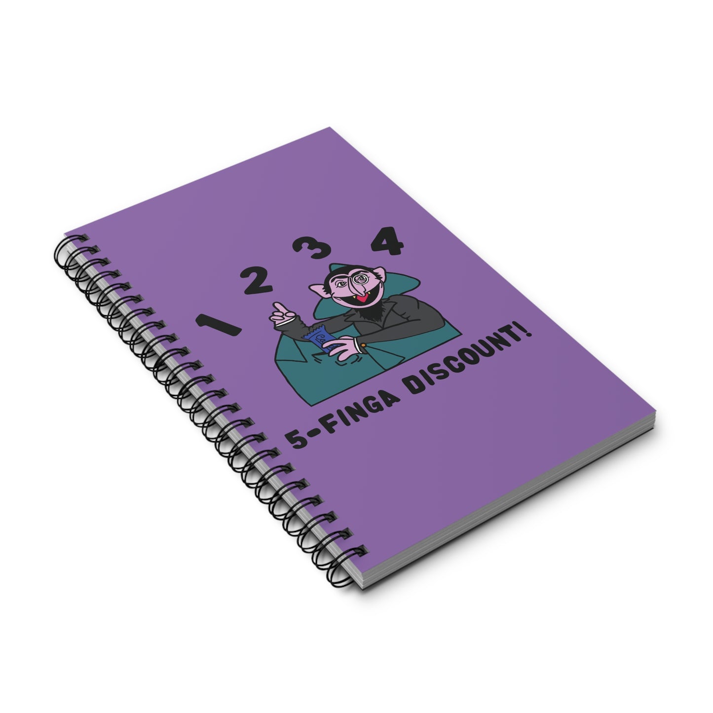 Five Finger Discount Notebook Light Purple - Sesame Street The Count Parody Notebook