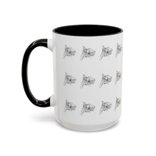 Motorcycle Pattern Coffee Mug - Harley Drawing Mug