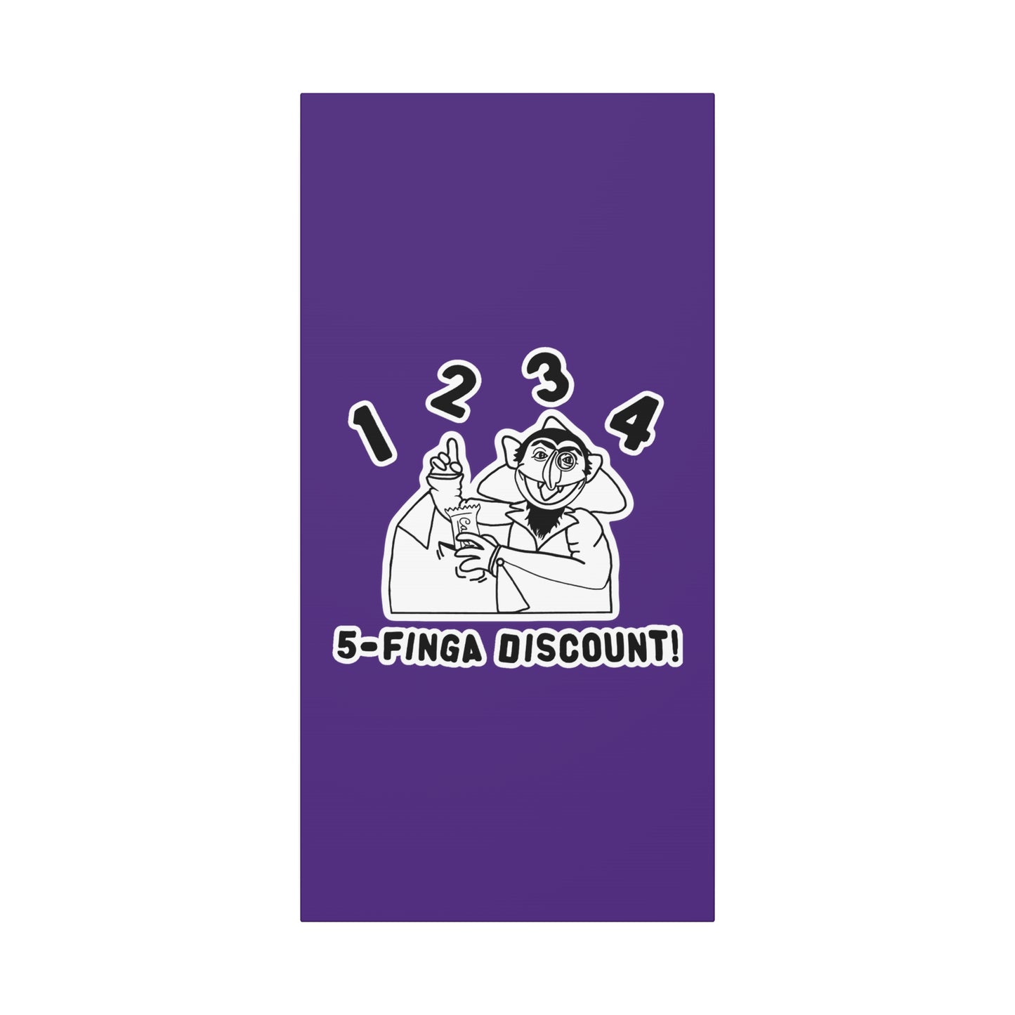Five Finger Discount Outline Canvas Print Purple - Sesame Street The Count Parody Art Print