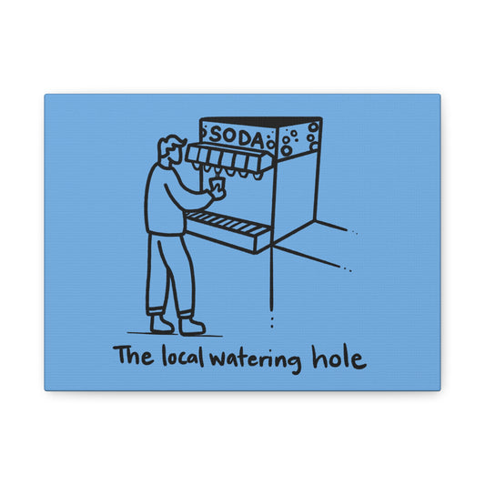 Local Watering Hole Canvas Print - Blue