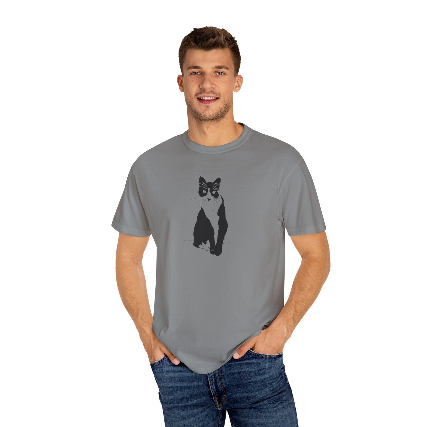 Cat Tee (Transparent Style Cat) - Cat Drawing Shirt