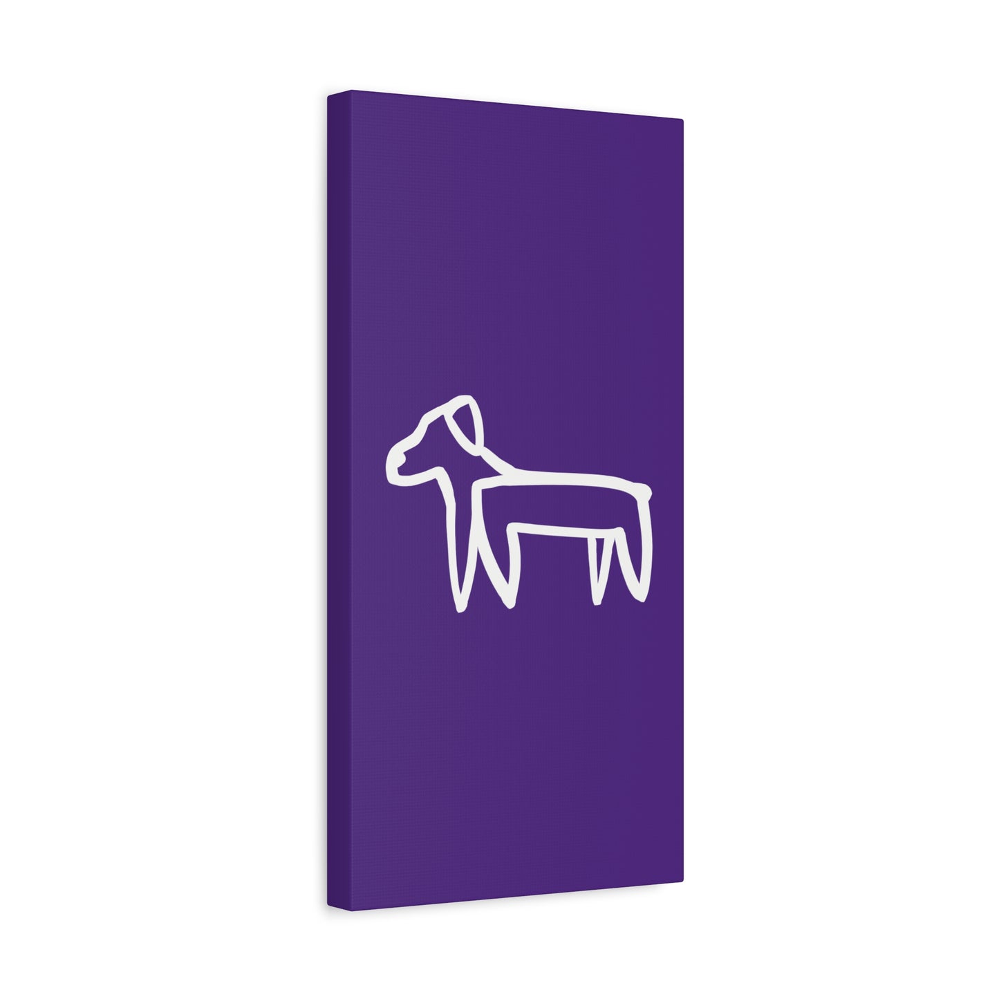 Dog Canvas Print on Purple (Transparent Style White Dog) - Dog Art Print