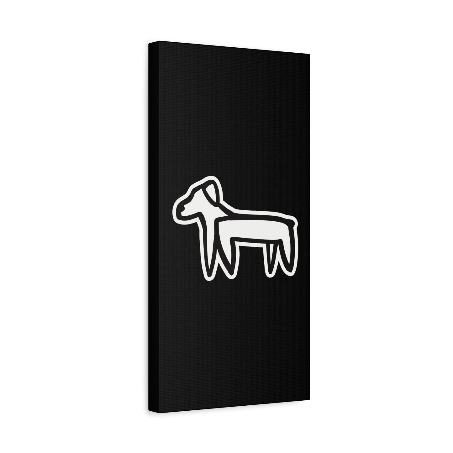 Dog Canvas Print on Black (Sticker Style Dog) - Dog Art Print