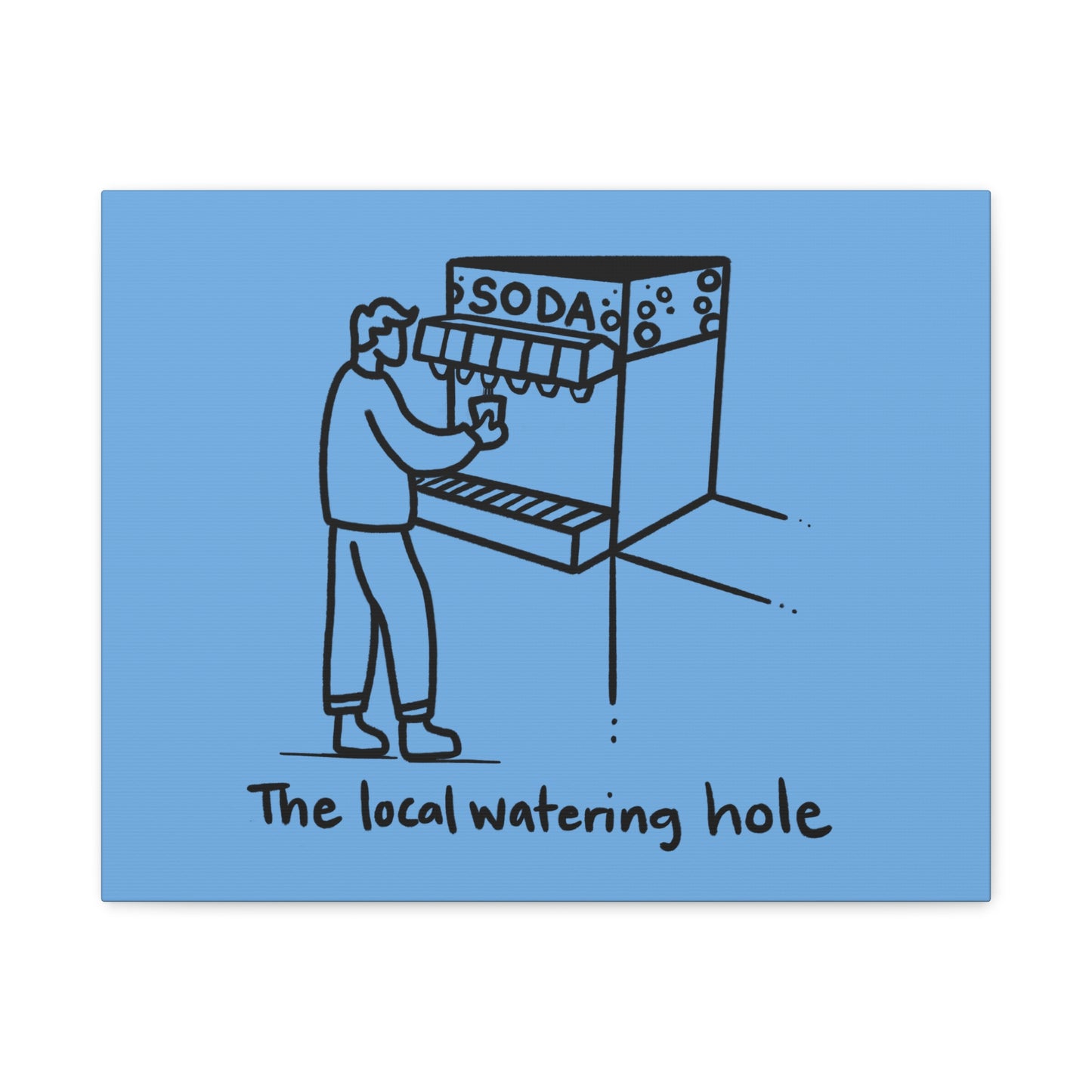 Local Watering Hole Canvas Print - Blue