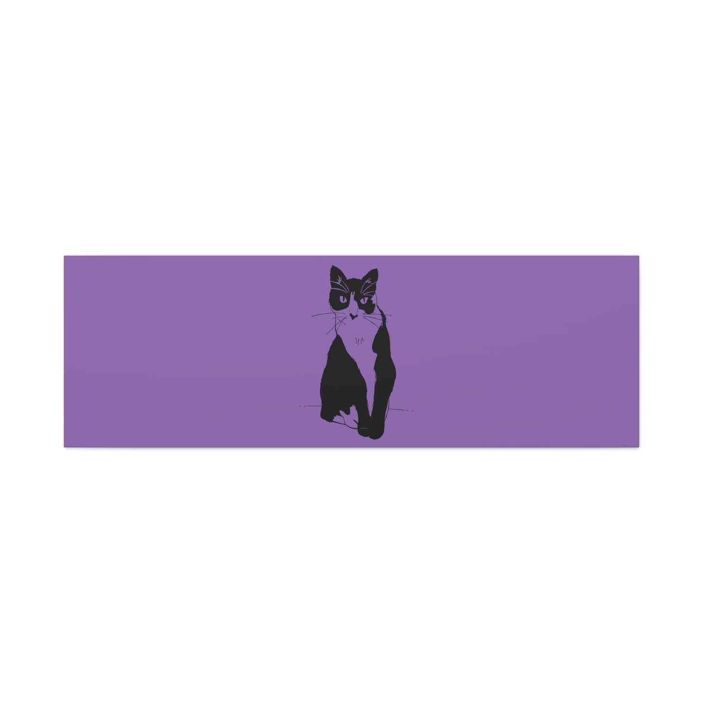 Cat Canvas Print on Purple (Transparent Style Cat) - Cat Drawing Art