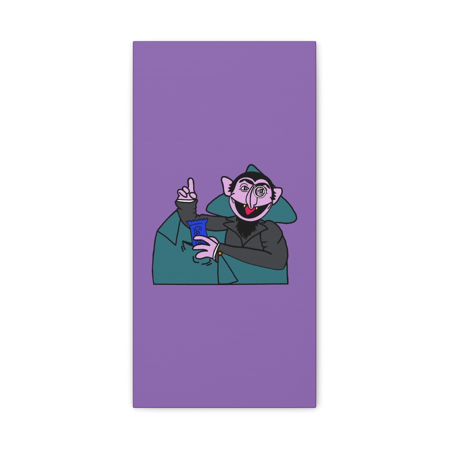 The Count Stealing Candy Canvas Print Light Purple - Sesame Street The Count Canvas Art