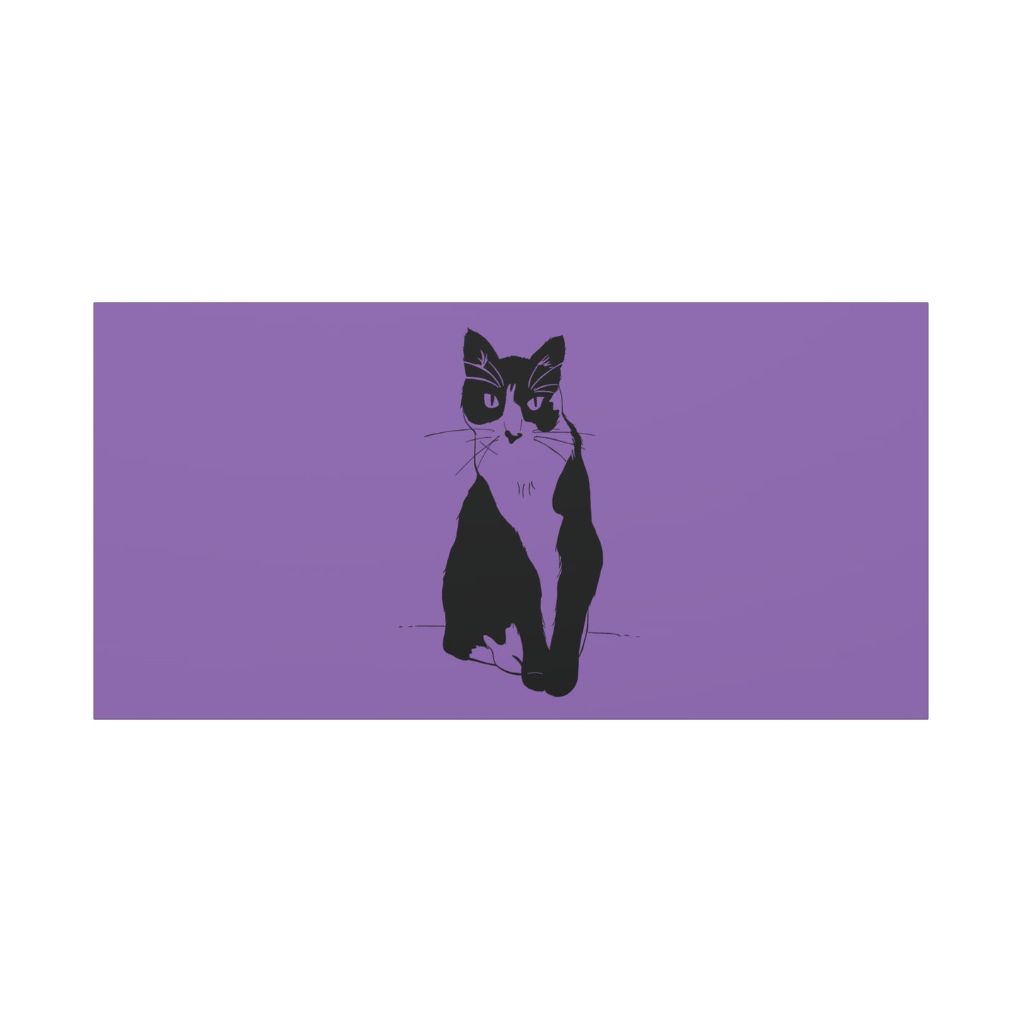 Cat Canvas Print on Purple (Transparent Style Cat) - Cat Drawing Art