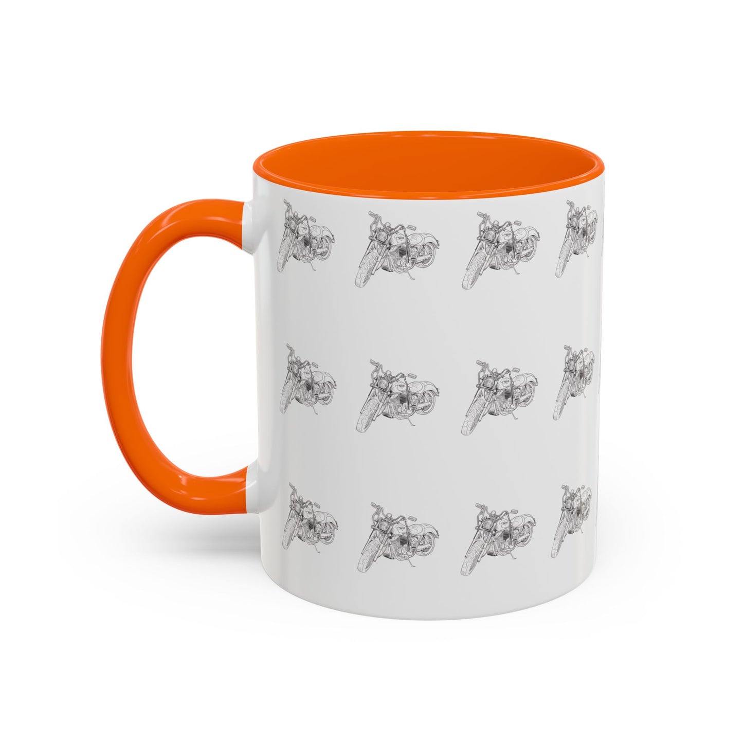 Motorcycle Pattern Coffee Mug - Harley Drawing Mug