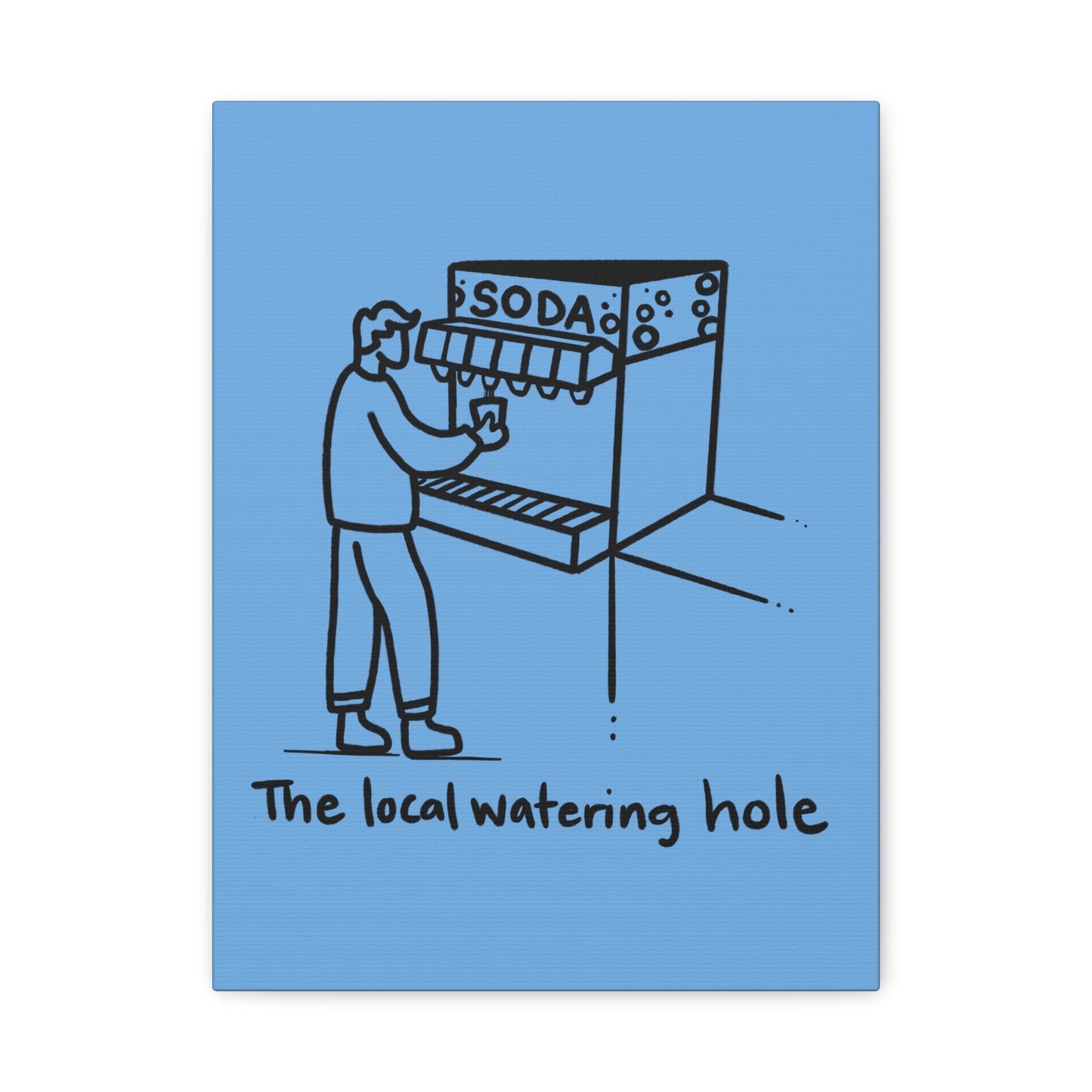 Local Watering Hole Canvas Print - Blue