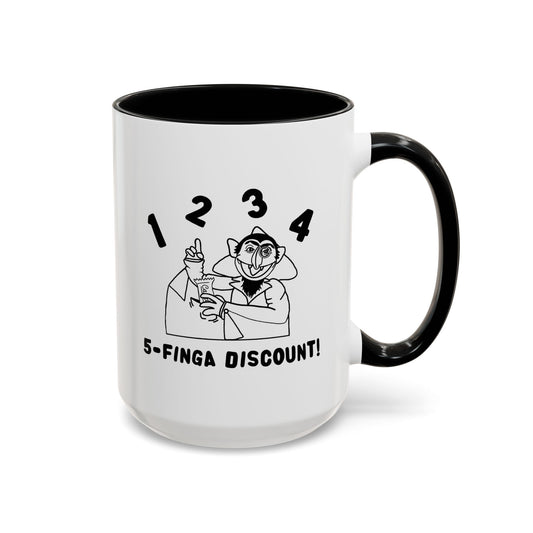 Five Finger Discount Outline Mug - Sesame Street The Count Parody Coffee Mug