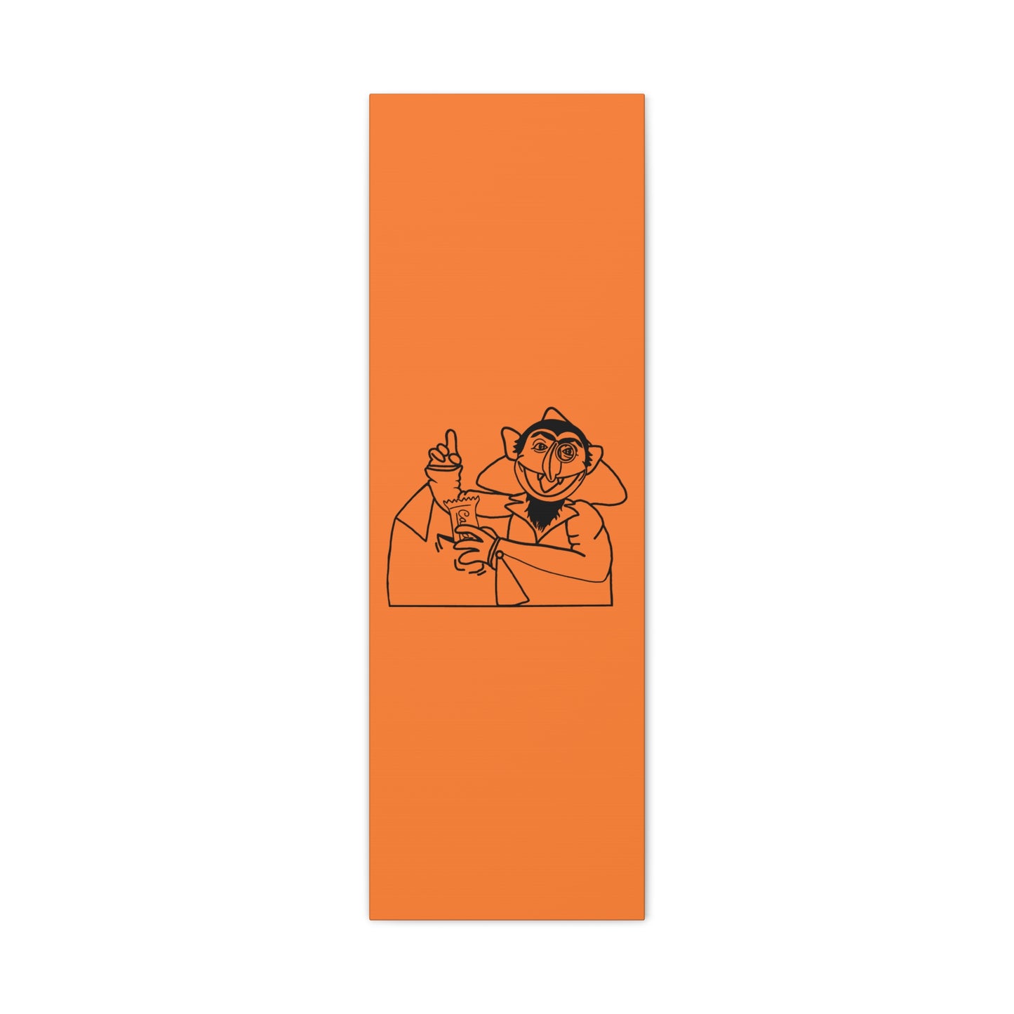 The Count Stealing Candy Outline Canvas Print Light Orange - Sesame Street The Count Parody Art