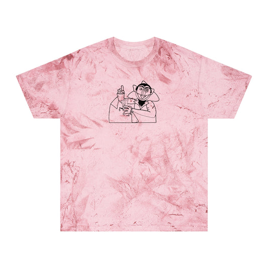 The Count Stealing Candy Outline Color Blast Tee - Sesame Street The Count Parody Shirt