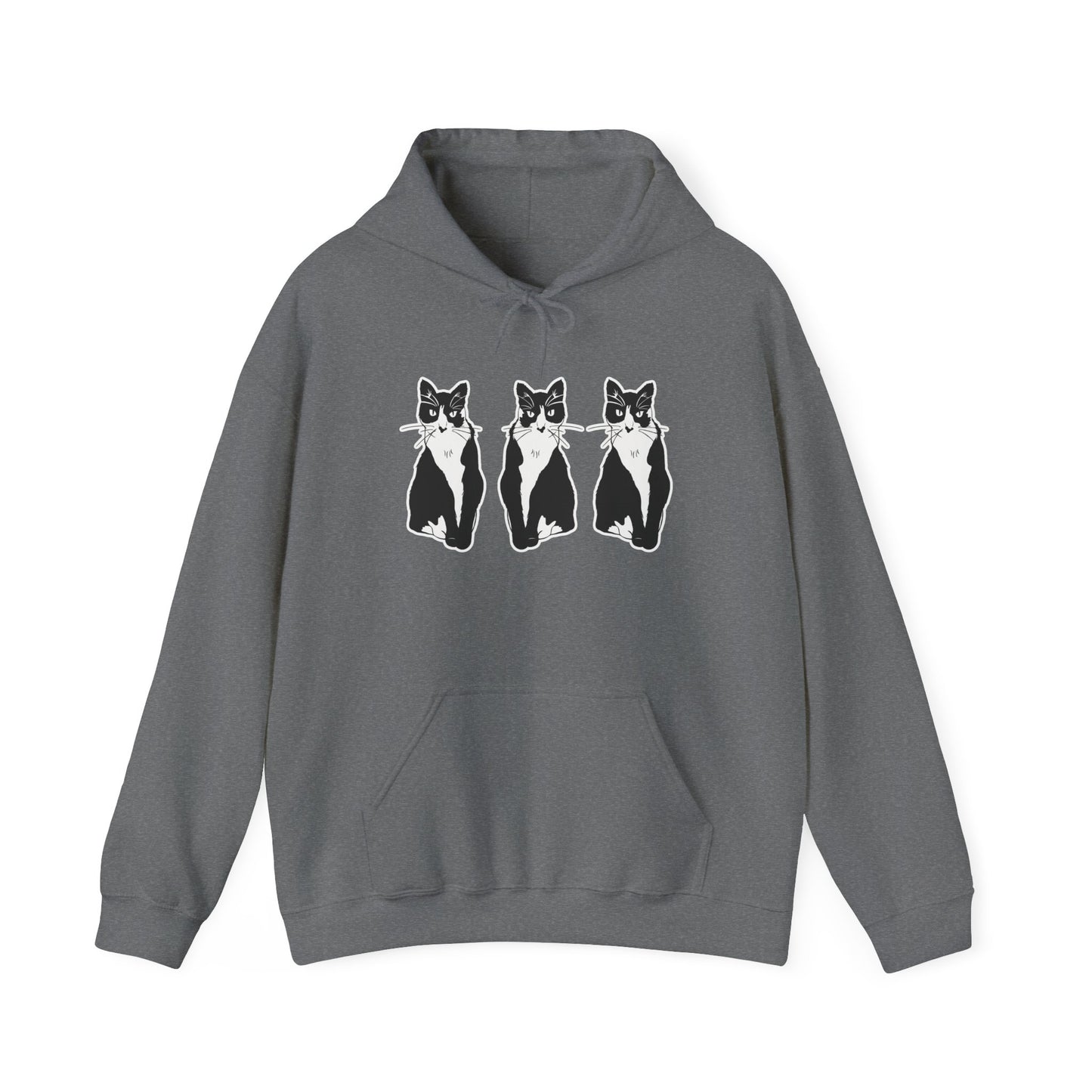 Cat x3 Hoodie (Sticker Style Cat) - Cat Hooded Sweatshirt