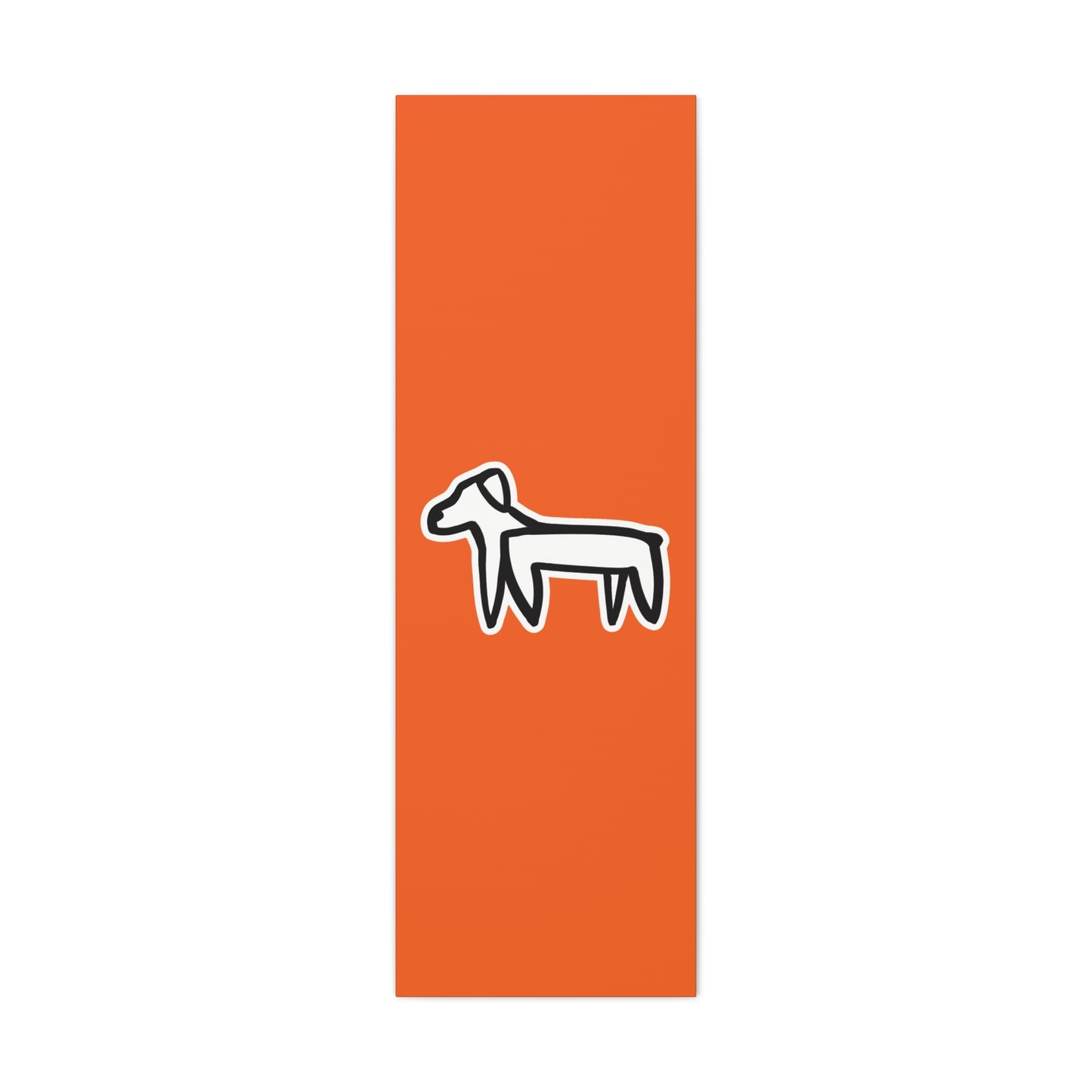 Dog Canvas Print on Orange (Sticker Style White Dog) - Dog Art Print