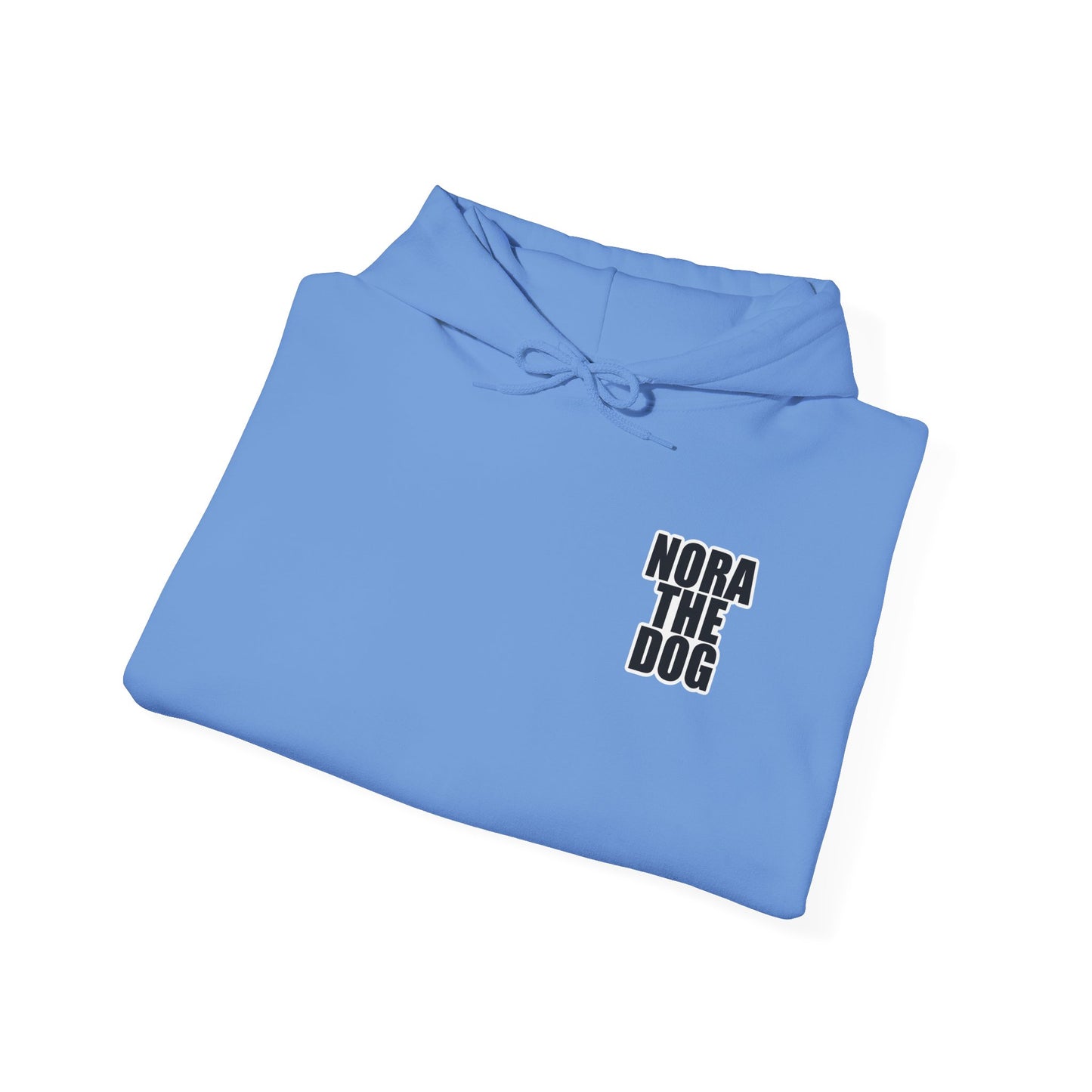 Nora the Dog Heart Hoodie Back Design (Sticker Style Nora) - Nora Hooded Sweatshirt