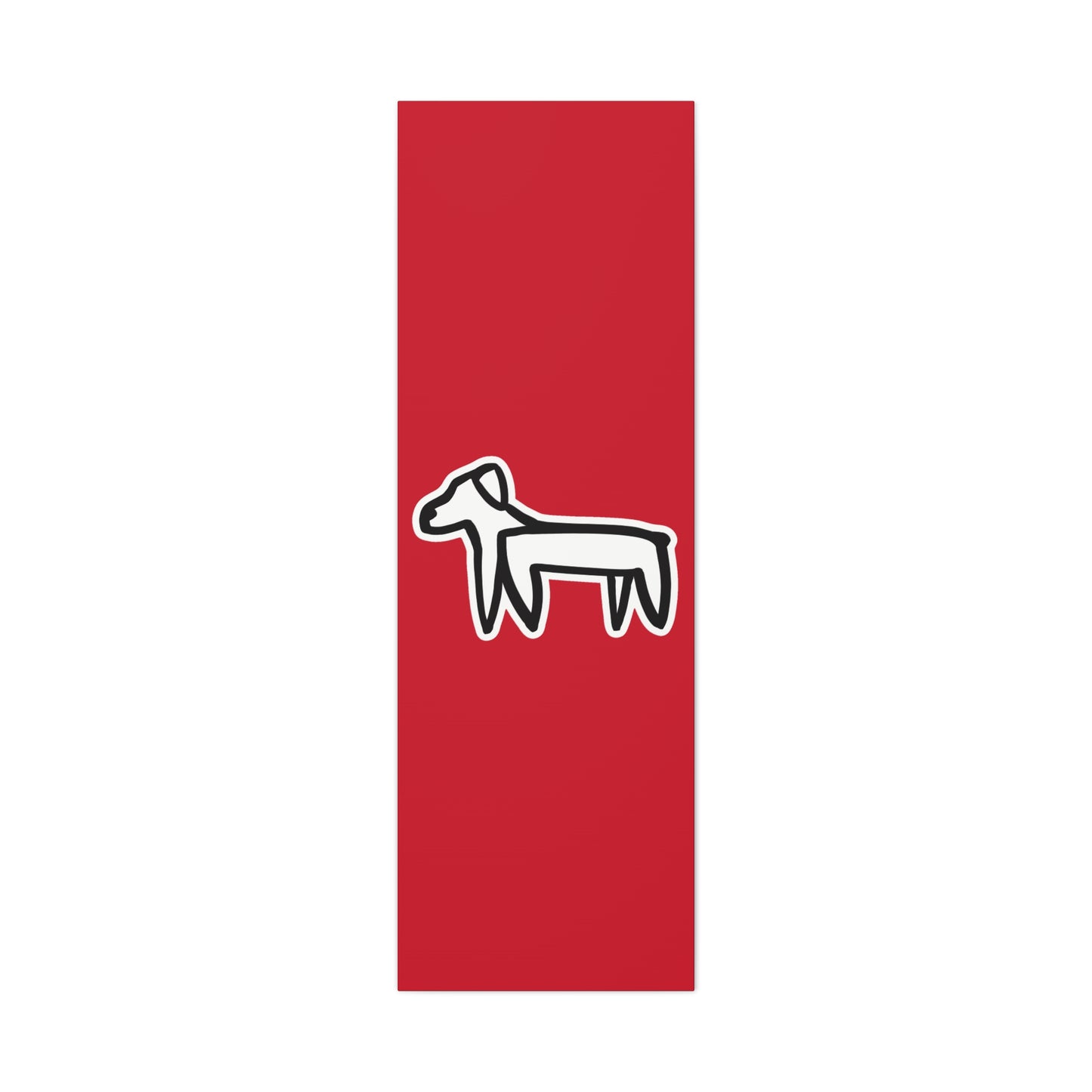 Dog Canvas Print on Red (Sticker Style White Dog) - Dog Art Print
