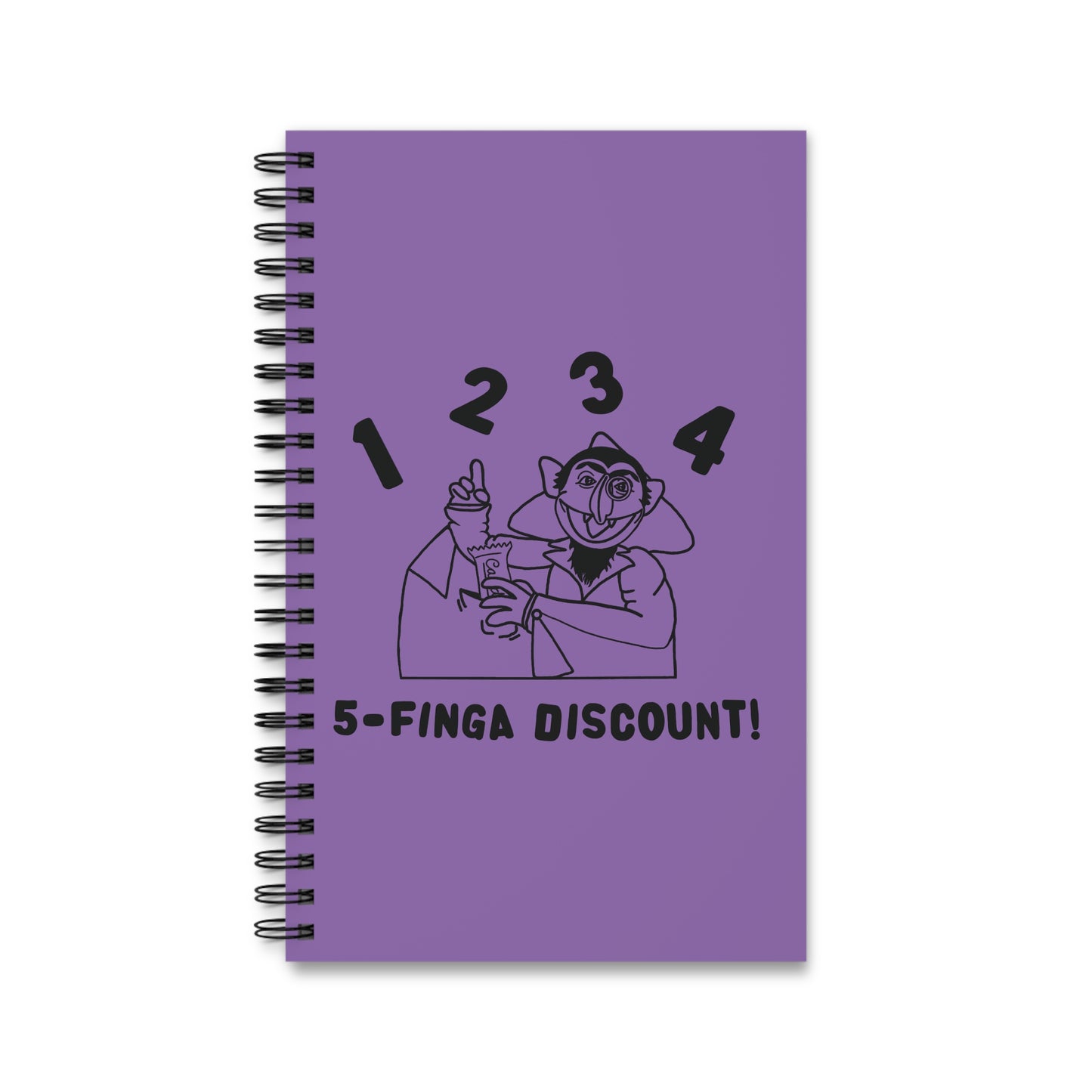 Five Finger Discount Outline Notebook Light Purple - Sesame Street The Count Parody Notebook