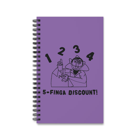 Five Finger Discount Outline Notebook Light Purple - Sesame Street The Count Parody Notebook