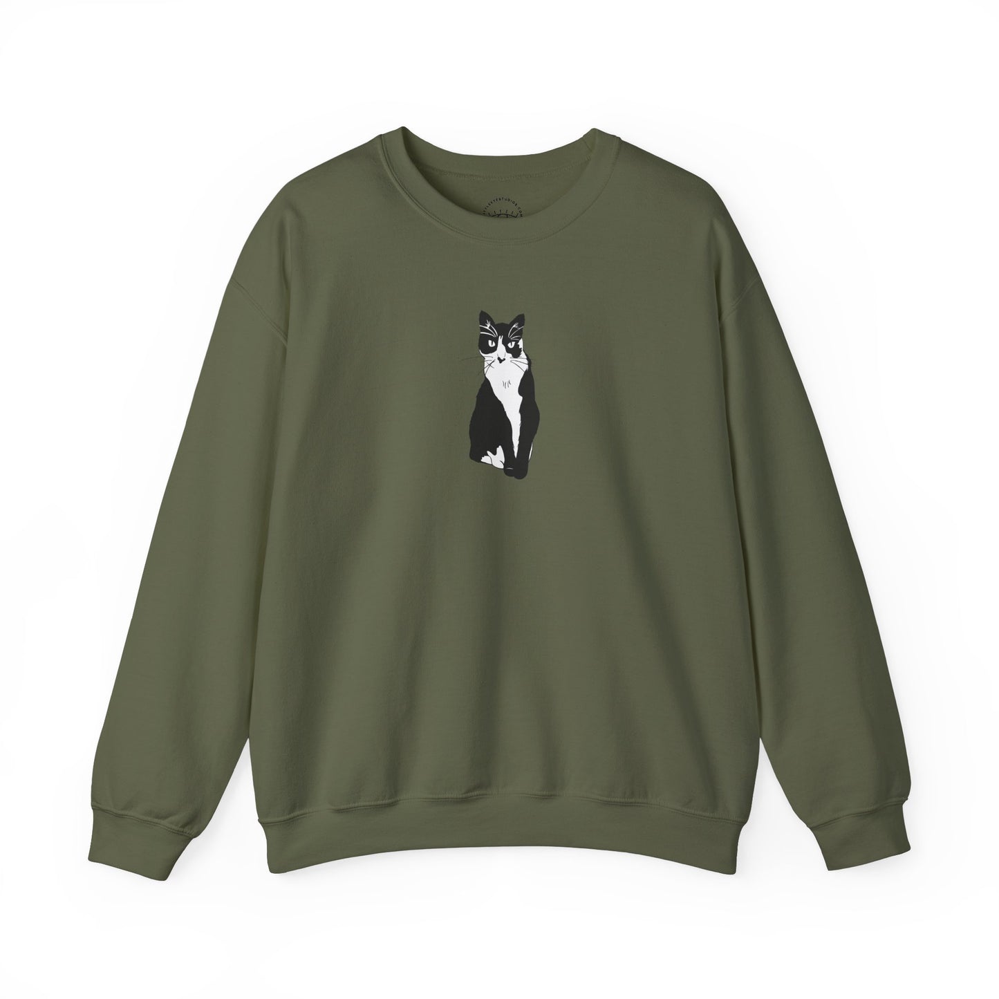 Cat Sweatshirt (B&W Style Cat) - Cat Drawing Sweatshirt
