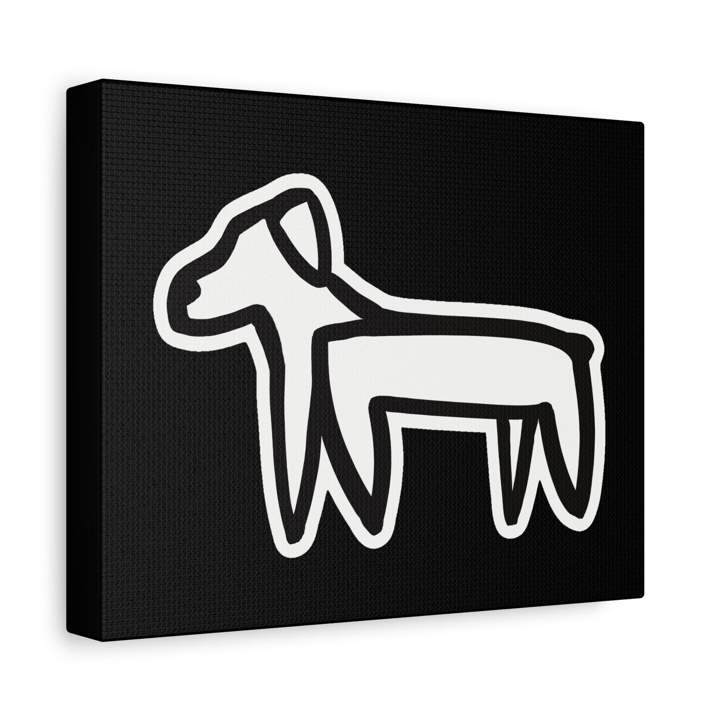 Dog Canvas Print on Black (Sticker Style Dog) - Dog Art Print