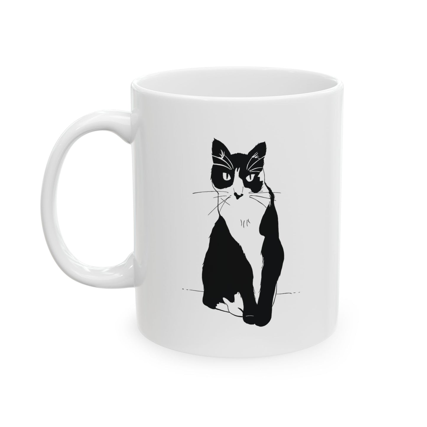 Cat Mug (Transparent Style Cat) - Two Cats Edition Cat Drawing Mug