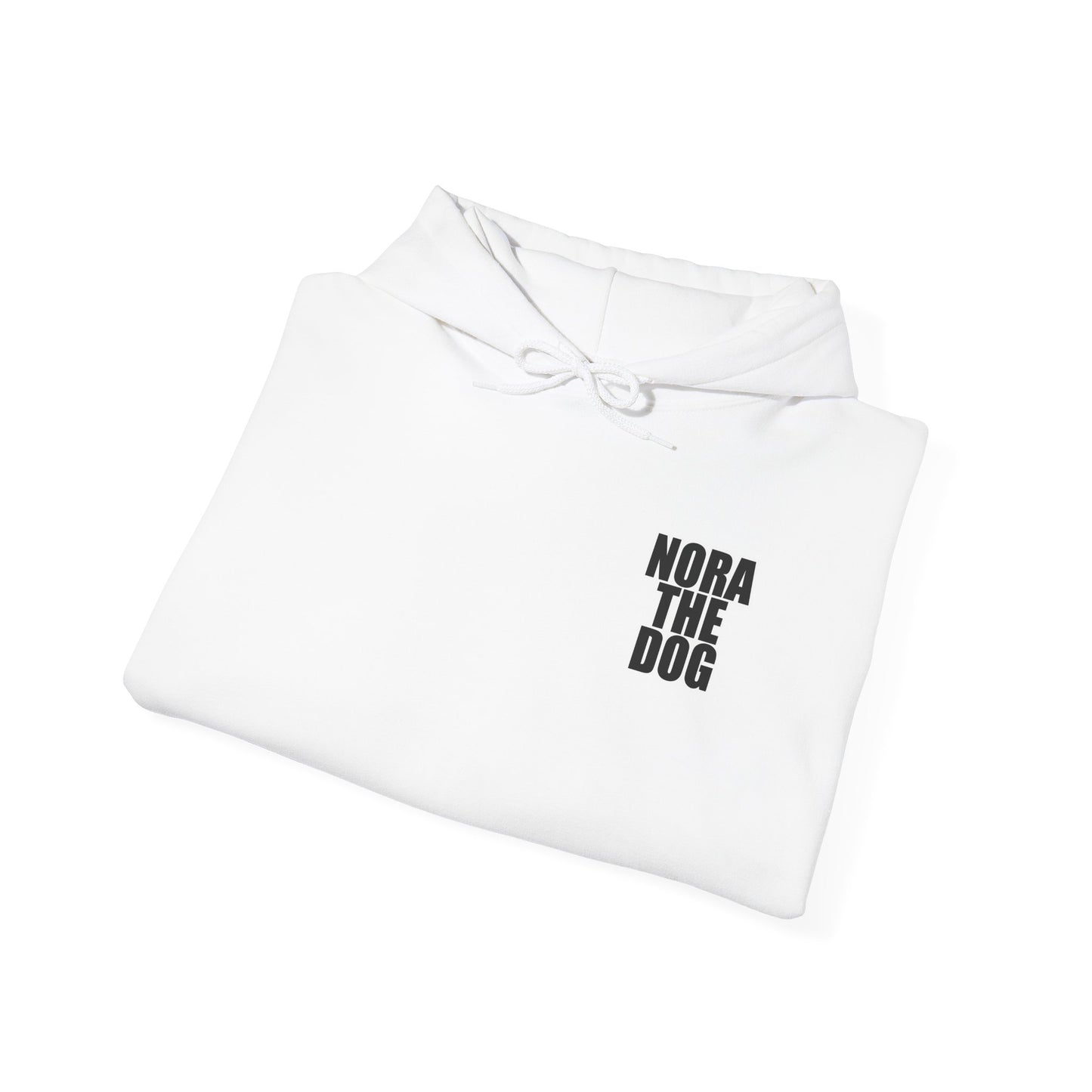 Nora the Dog Heart Hoodie Back Design (Sticker Style Nora) - Nora Hooded Sweatshirt