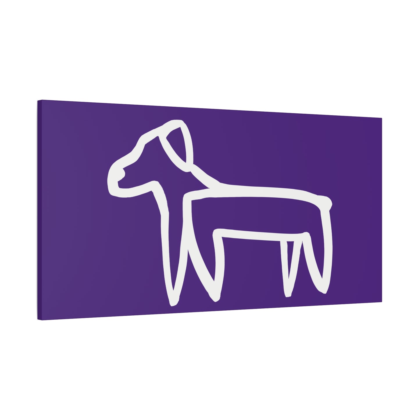 Dog Canvas Print on Purple (Transparent Style White Dog) - Dog Art Print