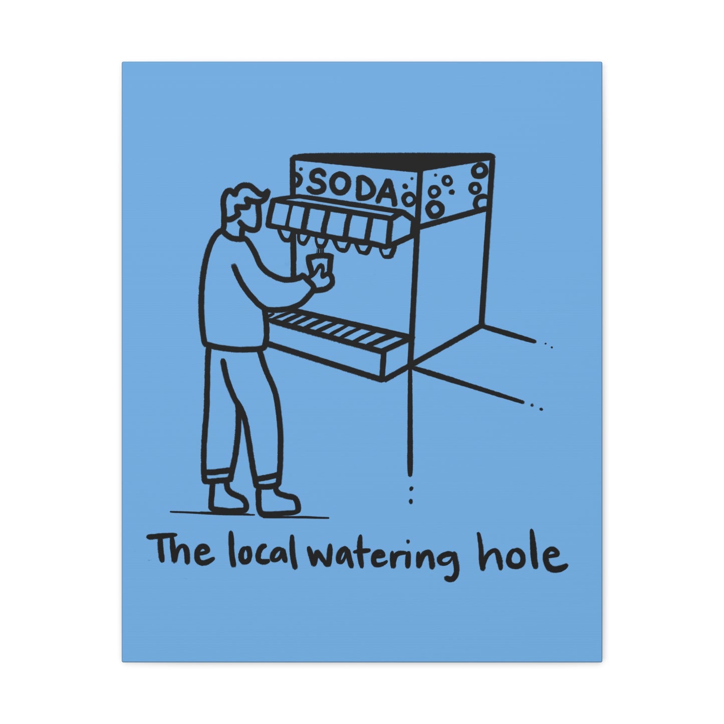 Local Watering Hole Canvas Print - Blue