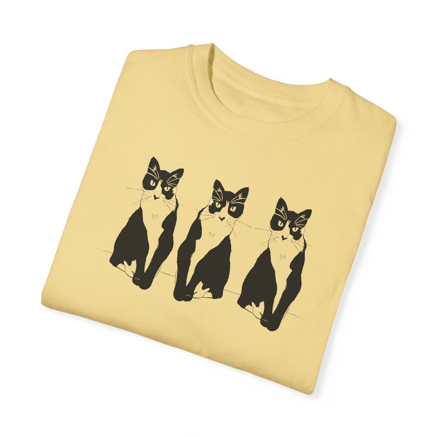Cat x3 Tee (Transparent Style Cat) - Cat Drawing Shirt