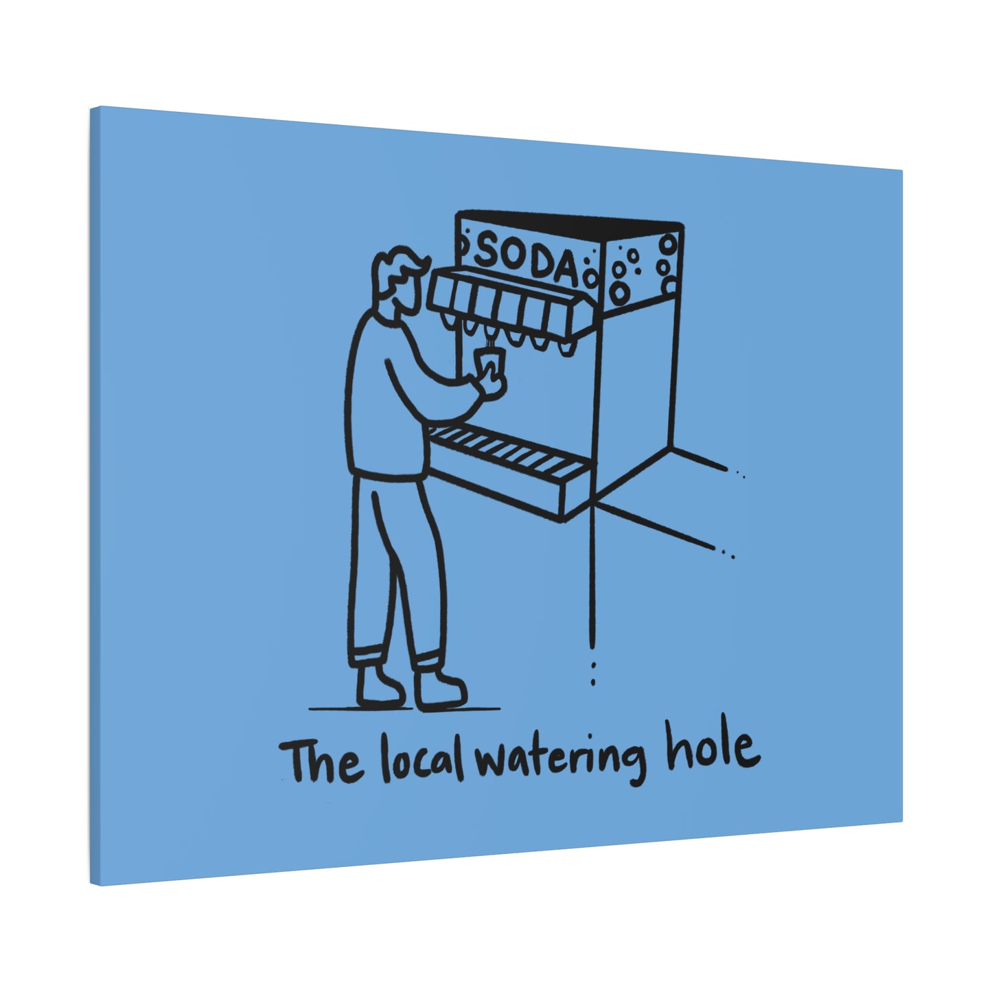 Local Watering Hole Canvas Print - Blue